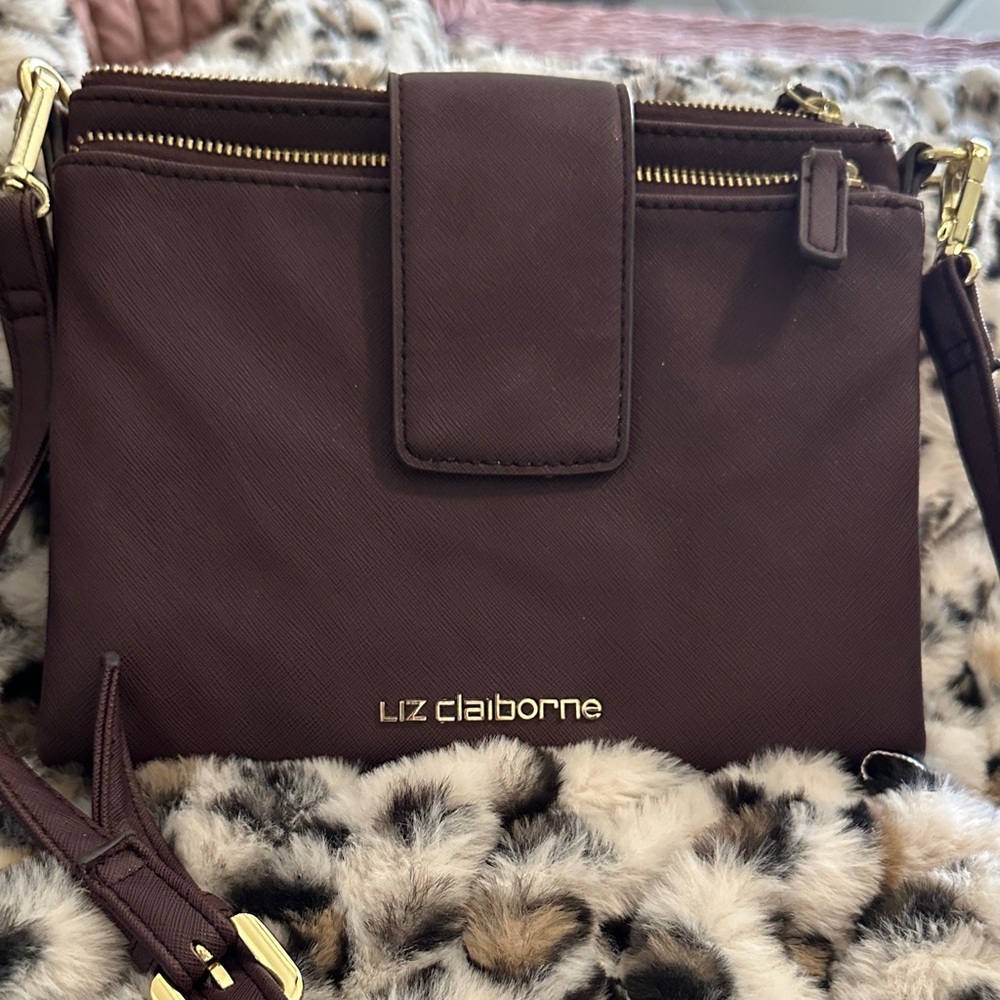 Liz Claiborne Burgandy Crossbody Bag